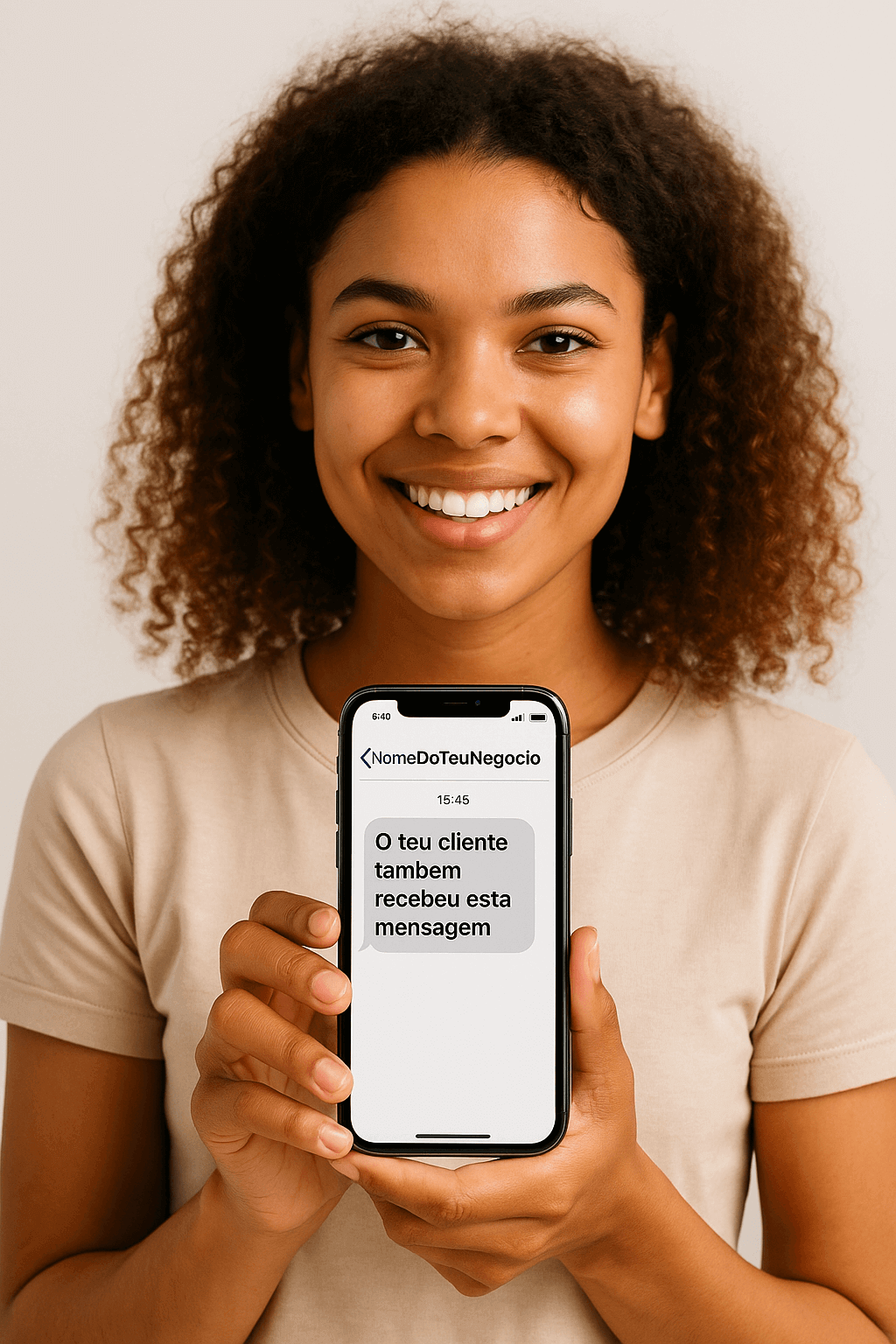 Exemplo de SMS no iPhone